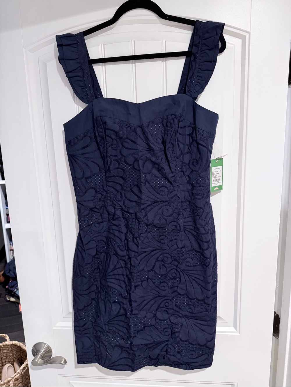 NWT Lilly Pulitzer Navy Ruffled-Strap Mini Dress